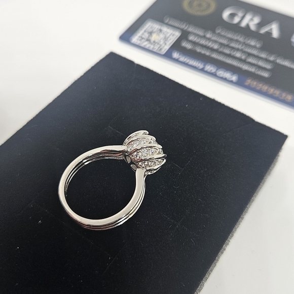 925 Silver 3 Carat Moissanite Wide Ring - Picture 4 of 5